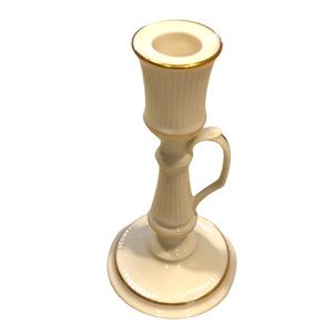 LENOX CAPE COD COLLECTION CANDLESTICK HOLDER CREAM TRIMMED IN 24K GOLD
